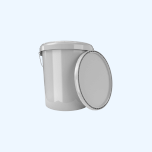 Eimer mit Deckel grau